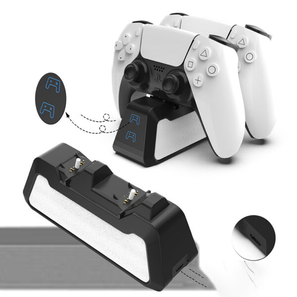 P5 Handle Fast Charge Ps5 Handle Charging Stand Dual Handle Fast Charge Type-C Interface High Speed Fast Charge